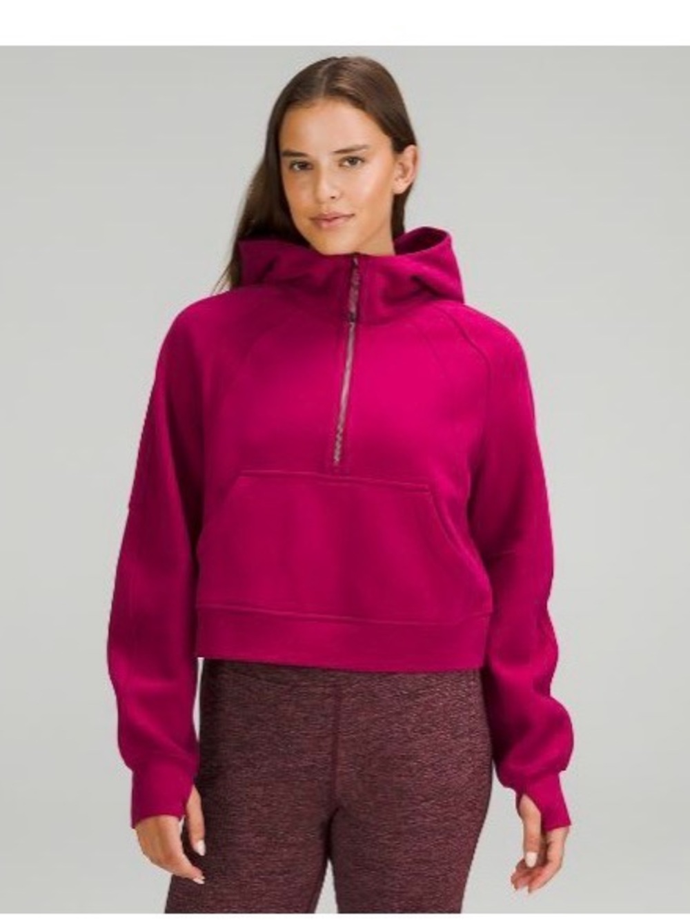 Lululemon Scuba Oversized 1/2 Zip Hoodie in Pomegranate